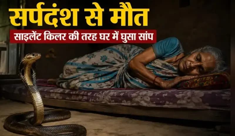 दीवार में बने गड्ढे में हाथ डालते ही सर्प ने डसा, वृद्धा की मौत